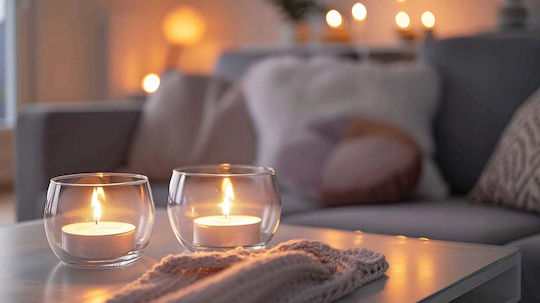 Aura Glass Aromatic Tealights In White Colour 20 Pieces
