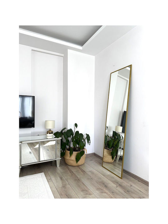 SteweHome Огледало с Златна Метална Рамка 180x50см