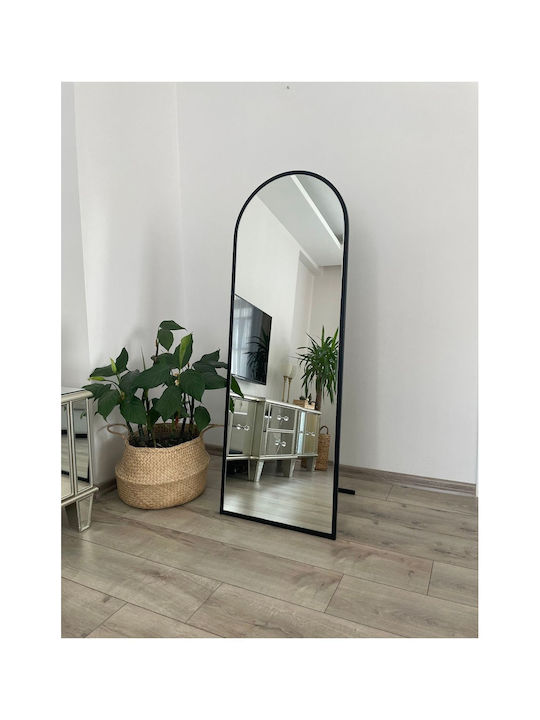SteweHome Oglindă Ovală cu Ramă Metalică Neagră 140x50cm