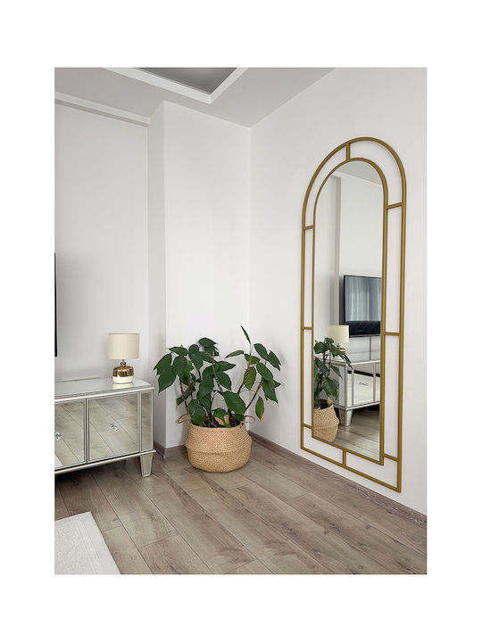 SteweHome Oval Mirror with Gold Metal Frame 180x70cm