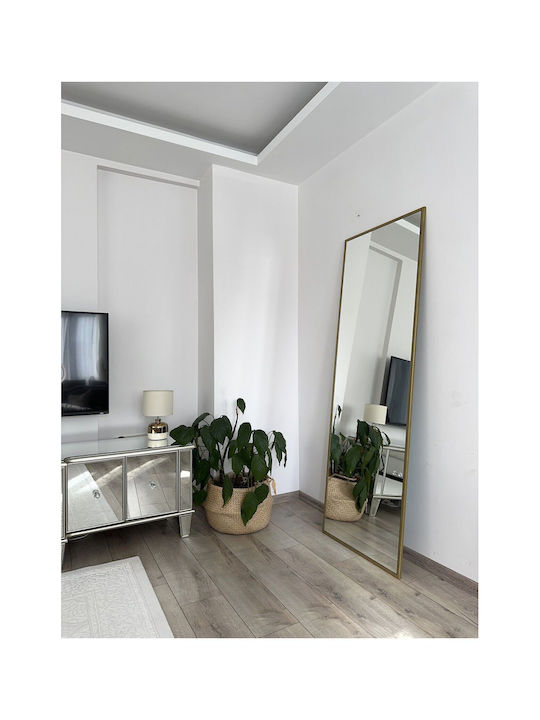 SteweHome Boden- oder Standspiegel mit Goldmetallischem Rahmen 180x80cm