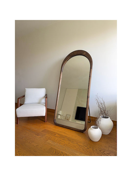 SteweHome Oval Mirror with Wooden Frame 180x80cm