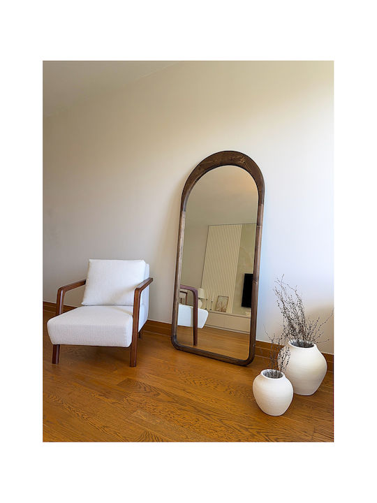 SteweHome Oval Mirror with Wooden Frame 180x80cm