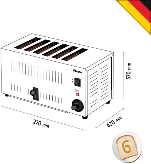Alfa Frost Gewerbliche Toaster Pop-Up 2,5 kW