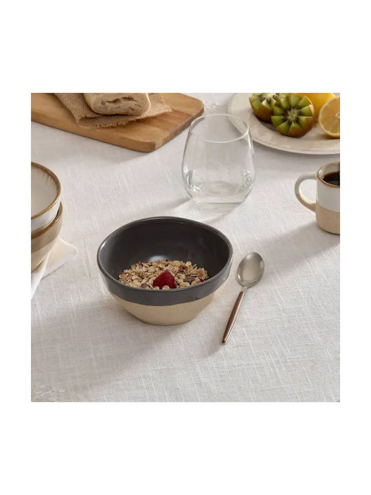 Secret de Gourmet Ceramic Gray Round Cereal Serving Bowl Diameter 14cm Secret de Gourmet Ceramic Gray Round Cereal Serving Bowl Diameter 14cm