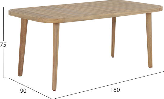 Florian Τραπεζαρίας Φυσικό 180x90x76εκ. Florian Τραπεζαρίας Φυσικό 180x90x76εκ.