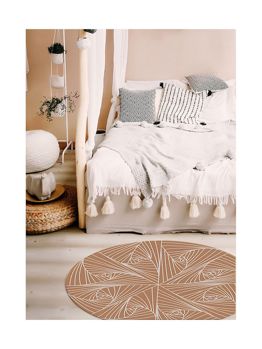 Tulup Χαλί Στρογγυλό Κόκκινο Φ120cm