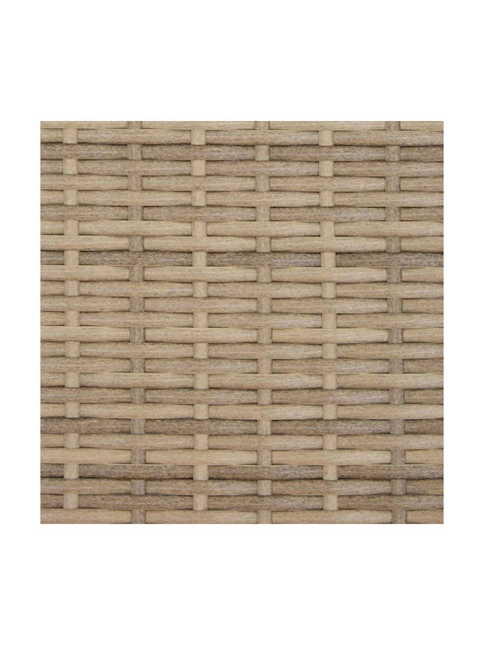 Garden Stool Cube Outdoor Rattan with Beige Cushion 2 Pieces 38x38x45cm