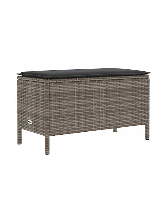 Gartenhocker Würfel Außengebiet Rattan mit Kissen Graues 80x38x45cm