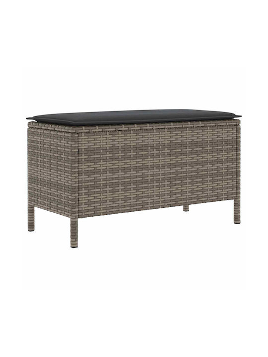 Gartenhocker Würfel Außengebiet Rattan mit Kissen Graues 80x38x45cm
