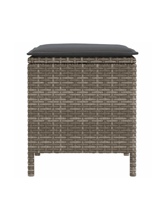 Gartenhocker Würfel Außeneinsatz Rattan mit Grauem Kissen 2 Stück 38x38x45cm