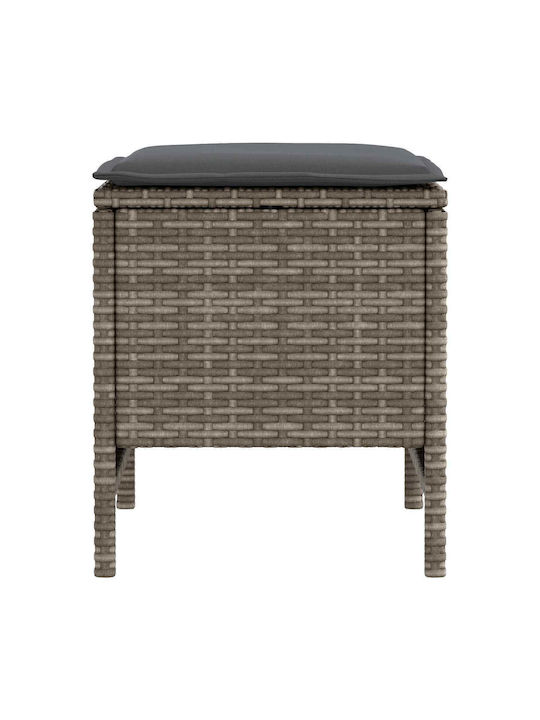 Gartenhocker Würfel Außeneinsatz Rattan mit Grauem Kissen 2 Stück 38x38x45cm