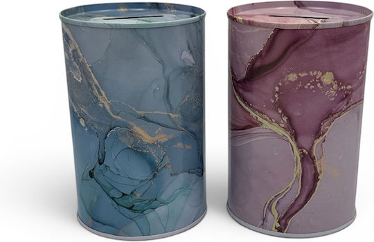 Round Metallic Money Box Ombre 12cm 2 Colors 1 Piece