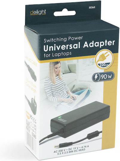 Încărcător Laptop Universal 90w 19v 4.74a 5.5x2.5mm Cablu Inclus Negru