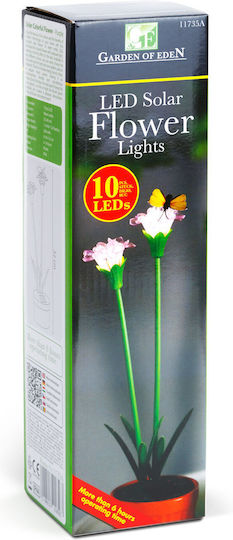 Lampă Solară Floare Alb Cald cu Fotocelulă IP44 8x8x32cm