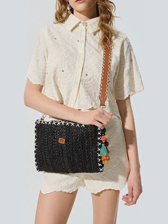 Straw Women's Crossbody Bag Black