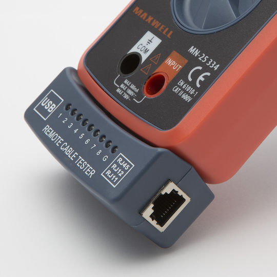 Digital Auto-range Multimeter 2 In 1 Rj45 Rj11 Usb Cable Tester 600v Diode Test Continuity