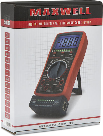 Digital Multimeter 2 In 1 Rj45 Rj11 Usb Cable Tester 600v 10a Diode Test Continuity