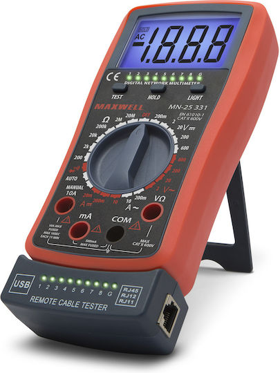 Digital Multimeter 2 In 1 Rj45 Rj11 Usb Cable Tester 600v 10a Diode Test Continuity
