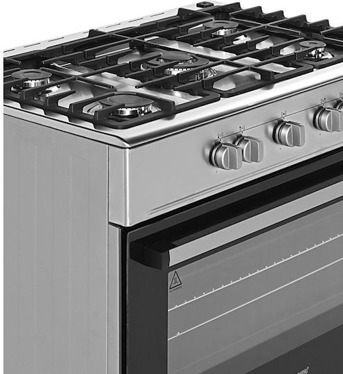 Ravanson Chef Κουζίνα 110lt με Εστίες Υγραερίου Π90εκ. Inox