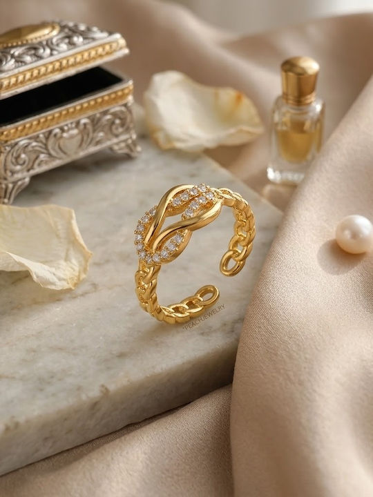 Damen Stahl Vergoldeter Ring Damen Stahl Vergoldeter Ring