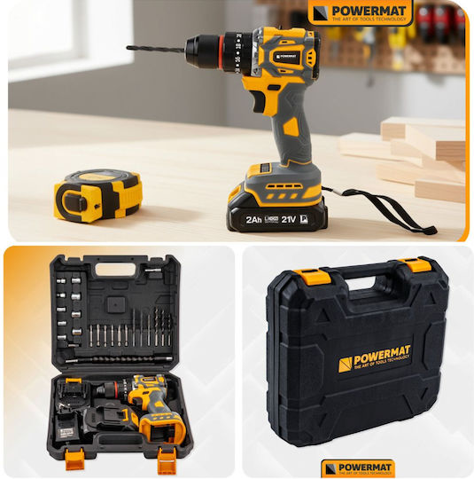 Powermat PM-WA-21V-2M Ударна Отвертка На Батерия Безчетков 21V 2x2Ah