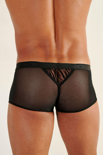 WOH Men's Sexy Black Boxer