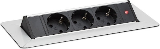 Steckdosenleiste 3 Fach mit Kabel 1,5 m Silber