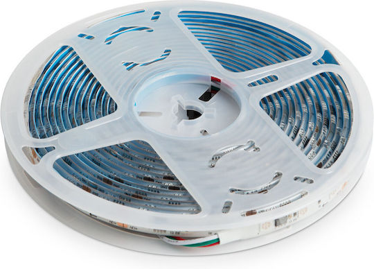 Bandă LED RGB Rezistentă la Apă 5m Tip SMD5050 cu Sursă de Alimentare și Telecomandă