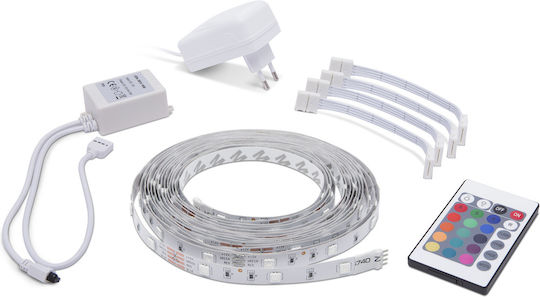 Bandă LED 12V RGB Lumină 5m Tip SMD5050 cu Sursă de Alimentare și Telecomandă