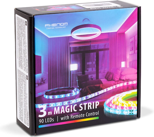 Bandă LED Impermeabilă 12V RGB Lumină 3m Tip SMD5050 cu Sursă de Alimentare și Telecomandă