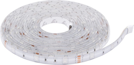 Bandă LED Impermeabilă 12V RGB Lumină 5m Tip SMD5050 cu Sursă de Alimentare și Telecomandă