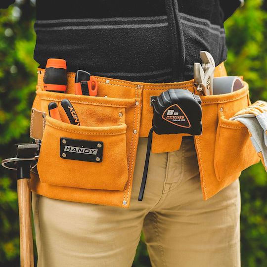 Professional Leather Tool Belt 9 Pockets Swivel Hammer Holder Tape Measure Holder