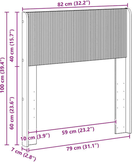 vidaXL Kopfstützen Für Betten Hölzernes Braune 82x100cm