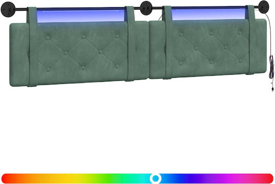 vidaXL Fabric Bed Headboard Cushion Light Blue 210x55cm