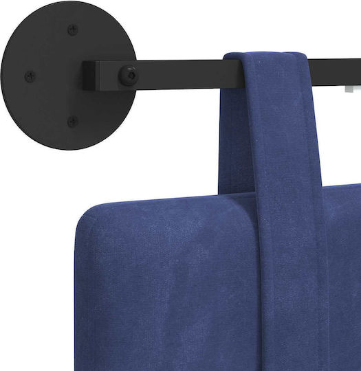 vidaXL Stoff-Kopfstütze für Bett Blau 210x55cm
