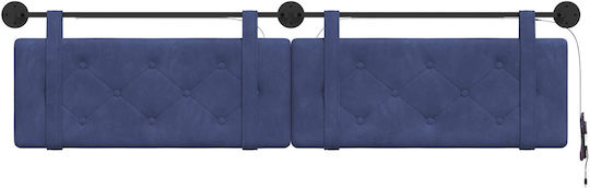vidaXL Stoff-Kopfstütze für Bett Blau 210x55cm