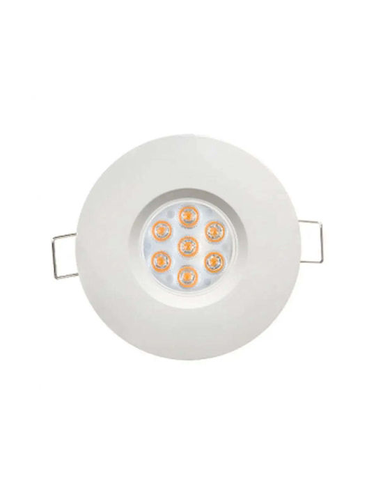Ultralux Кръгло Скрито Светлинно Тяло с Вграден LED и Неутрално Бяло Светлина Бяло