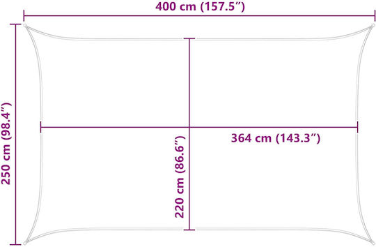 vidaXL Правоъгълно Синьо Панно За Сенки 2.5x4м