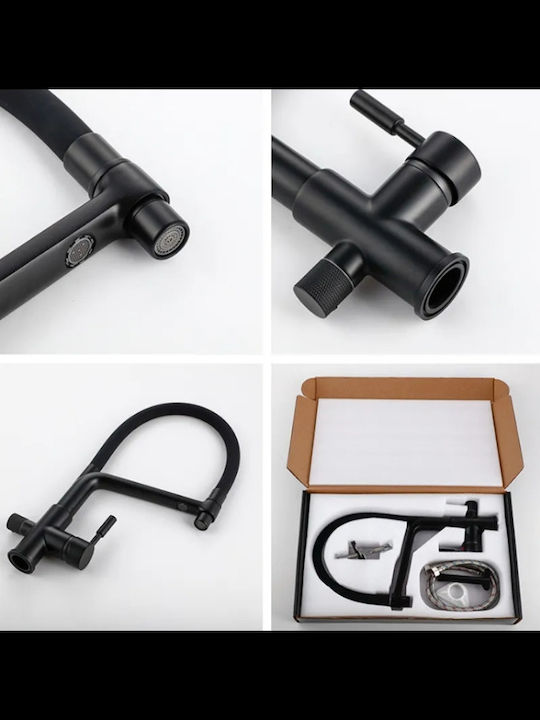 Stocco Sanitary U-Shaped Counter Kitchen Faucet Black