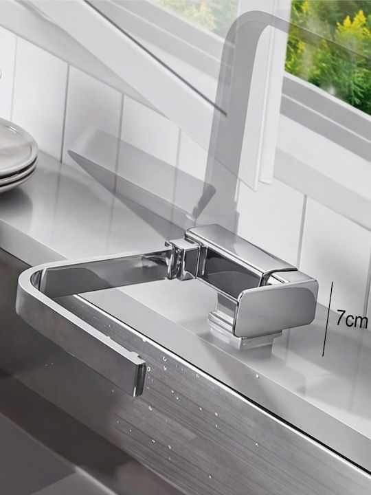 Stocco U-Shaped Kitchen Faucet Counter Silver