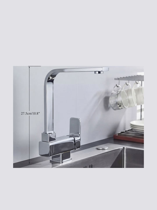 Stocco U-Shaped Kitchen Faucet Counter Silver