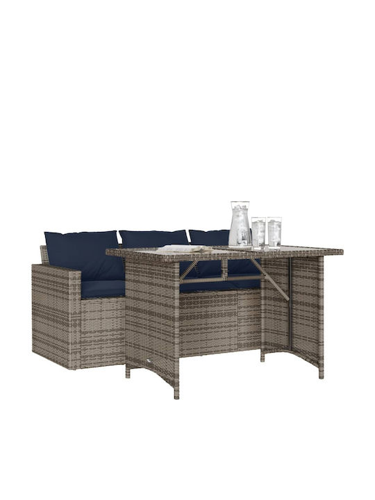 Garden & Outdoor Furniture Sets Dining Room Set 2 Pieces Gray with Pillows