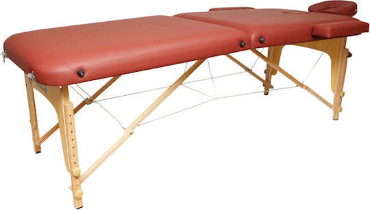 Thor Pat de Fizioterapie Portabil/Pliabil Burgundy din Lemn 60x213 cm