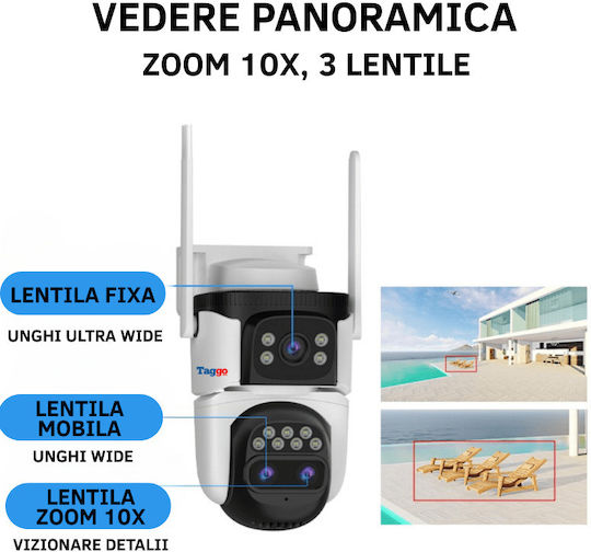 Vstarcam Cameră de Supraveghere IP Triplu Wi-Fi/4G Impermeabilă cu Baterie cu Comunicare Bidirecțională și Obiectiv 4mm