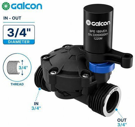 Galcon Female (M/F) Electric Sprinkler Valve 3/4" 9V Female (M/F) 0512022