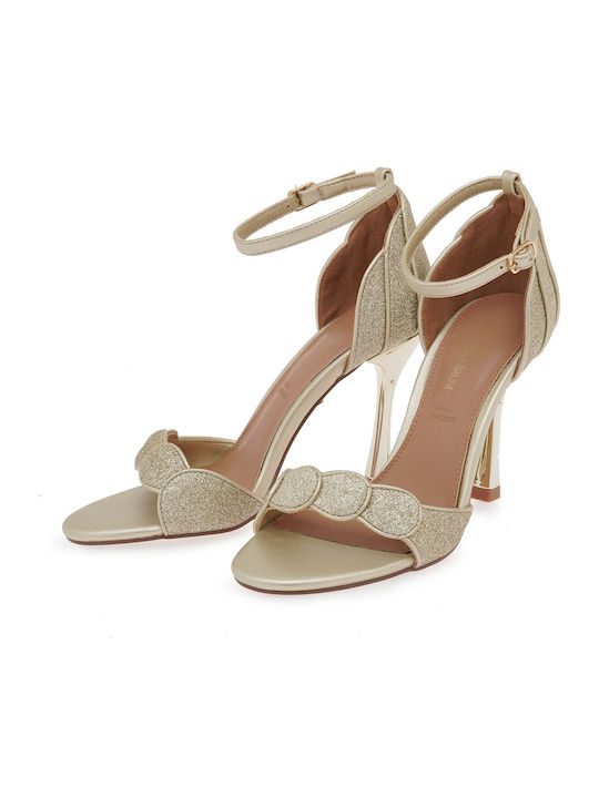 Gold Sandals W4700647579C-L.Gold 9982-5+M2645-04 Glitter