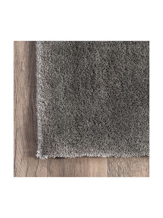 Deluxe Rectangular Furry Gray Rug 80x130cm