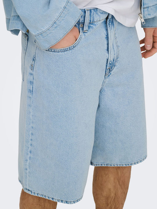 Ανδρική Βερμούδα Τζιν Light Blue Denim
