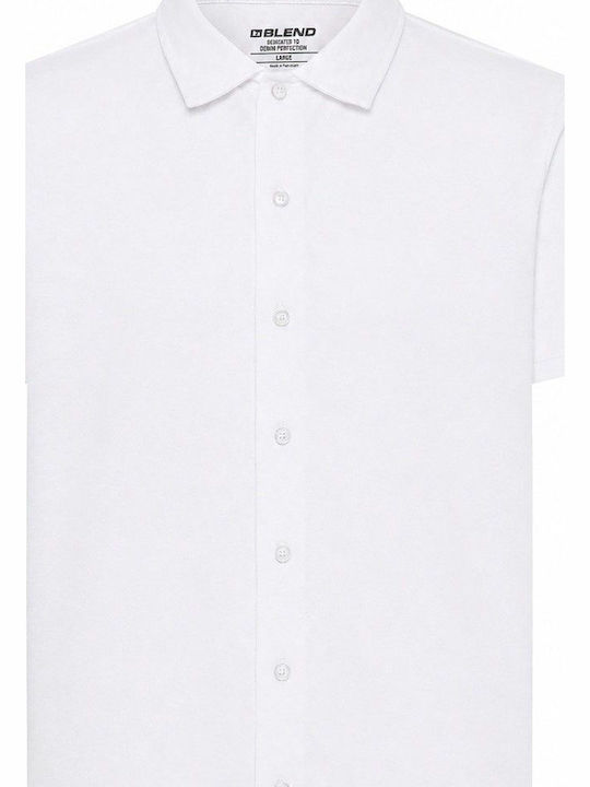 Short Sleeve Cotton Shirt In Regular Fit White